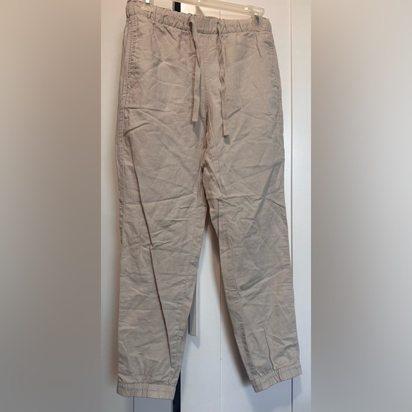 Eddie Bauer Women's Beige Linen And Cotton Blend Jogger Pants Size 4 - Picture 2 of 7